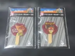 新品　ズートピア アクリルキーホルダー ニック・ワイルド２種セットのサムネイル