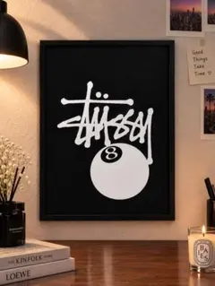 アートポスター 額付き インテリア Stussy 8ボール A4 フォトフレーム