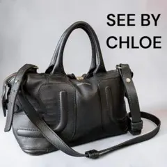 Chloe エテル ハンドバッグ ゴールド金具 レザー A4可 ブラック - メルカリ