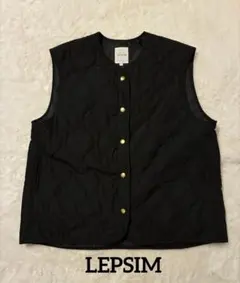 LEPSIM レプシィム キルティングベスト ブラック フリーサイズ ゴールド