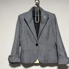 新品　テーラードジャケット 11AR グレー　ラメ入り　入学式　卒業式