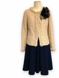 超美品★ノーカラージャケット★デビュードフィオレ ツイード 日本製
  36 Ｓ