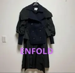 ENFOLD ドッキング ロングコート　ウール ナイロン カシミヤ