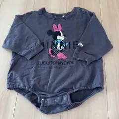 ミニーちゃん 長袖ロンパース　80