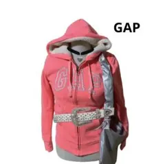 Y2K 平成ギャル　GAP パーカー　ボア　ピンク　ジャケット　蛍光　裏地