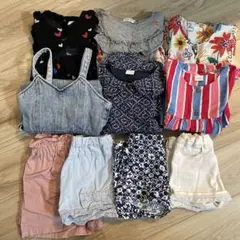 女の子 夏服 まとめ売り 120cm 10点セット ワンピース ショートパンツ