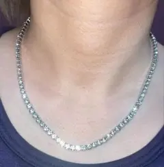 テニスチェーンCZ 高見え　シルバー