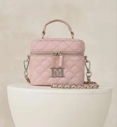 Darich ダーリッチ キルティングスクエアミニバッグ ピンク シルバーパーツ