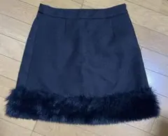 裾ファー付き スカート ブラックのサムネイル