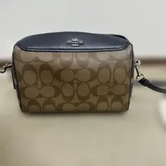 Coach コーチ　チェック　ショルダーバッグ ブラウン/ネイビー