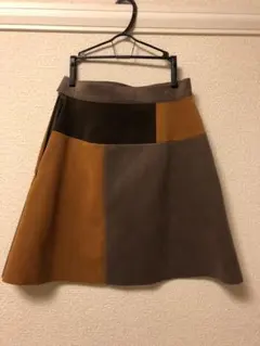 raybeams スエード パッチワーク ミニスカート