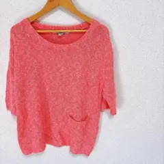 Forever21 ピンク 五分袖 ニットセーター 【S】