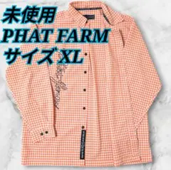 未使用✨️PHAT FARM 長袖シャツ オレンジチェック　サイズ XL