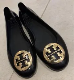 TORY BURCH ラバー フラットシューズ ブラック　黒