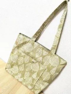 ハンドメイド【316A】バッグ トートバッグ エコバッグ　北欧　葉っぱ　リーフ