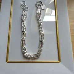 シルバーカラーリンクチェーンブレスレット