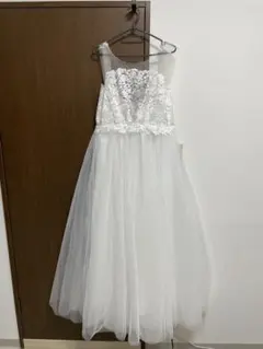 花柄刺繍スリーブレス ウエディングドレス