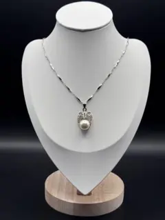 シルバーカラー パール ペンダントネックレス ラインストーン 上品 レディース