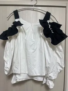 Bibiy ストライプフリルTシャツ Fサイズ - メルカリ