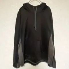 ダンスキン パーカー 無地 フード付 長袖 M 黒 ポリ 運動 ヨガ 通勤のサムネイル