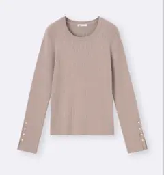 リブボタンスリーブセーターZ GU