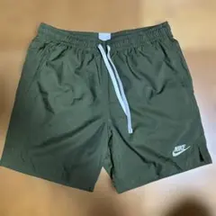 NIKE ウーブン ショートパンツ 緑S ハーフ 水陸 ナイロン スイム