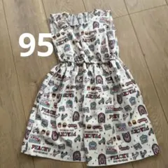 95cm 女の子 ノースリーブ ワンピース 総柄のサムネイル