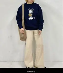 1度のみ着用　フリークスストア　ディズニー　ミッキー　スウェット　ネイビー