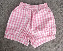 ピンク ギンガムチェック 半ズボン 140