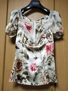 DOLCE & GABBANA シルクブラウス 花柄 時計柄 - メルカリ