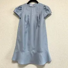 美品＊familiarファミリア＊半袖ワンピース＊ライトブルー＊130