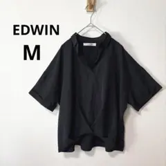 美品 EDWIN エドウィン M ブラック スキッパーシャツ 半袖ブラウスのサムネイル
