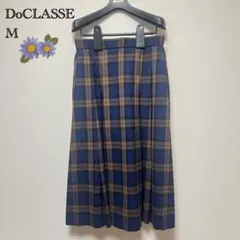 DoCLASSE チェックスカート 9号 ネイビー ミモレ丈 フレアのサムネイル
