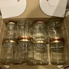 ガラス製空き瓶8個セット　金&銅ふた