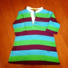 美品☆ミキハウス　ダブルビーのボーダー柄ワンピース90㌢