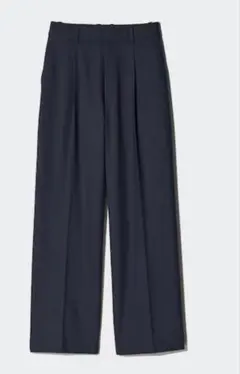 未使用　美品　ユニクロ　タックワイドパンツ　黒　Mサイズ