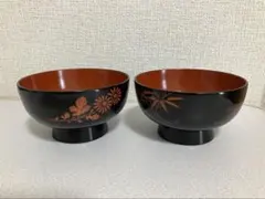 天然木 漆塗り茶碗セット