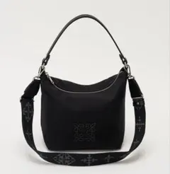 ほぼ未使用ラシットコーデュラナイロン刺繍2WAYシンプルショルダーバッグ