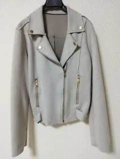 【秋セール】ジャケット　グレー　スエード調　軽量