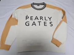 【PEARLY GATES】 トレーナー Mサイズ ホワイト/ベージュ中古美品!