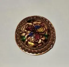 バラのデザイン ブローチ 銅ブロンズアンティークヴィンテージレトロ古着