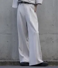 【cussil/クシル】TRストレッチルーズシルエットハイウエストフレアパンツ