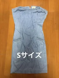 Jiu デニム 半袖ワンピース 編み込みデザインのサムネイル