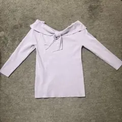 美品　前後2wayリボンオフショルニット