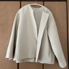 ノーカラーコート アイボリー S-M