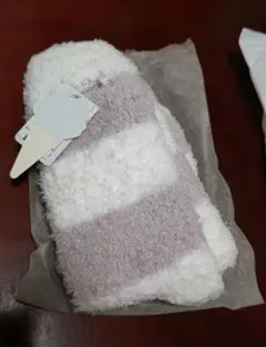 ジェラートピケ　ルームソックス　ボーダー　ピンク　未使用