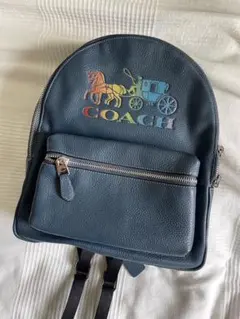 COACH レザーバックパック　レインボーロゴ