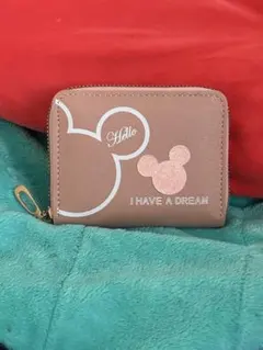 ミッキーマウス 二つ折り財布 ピンク