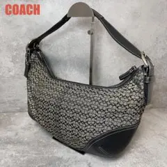 COACH ワンショルダー ハンドバッグ　ハーフムーン シグネチャー　6351 美品】COACH コーチ ハーフムーン シグネチャー ショルダーバッグ