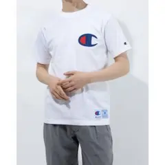 Champion XLサイズ コットンTシャツ ロゴ ビッグシルエット 夏服白T